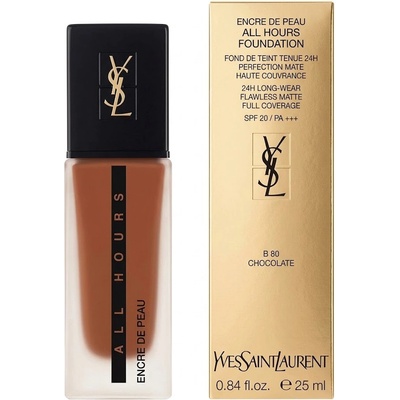 Yves Saint Laurent Encre de Peau All Hours Foundation dlouhotrvající make-up SPF20 B 80 Chocolate 25 ml