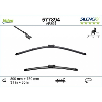 Valeo Silencio Flat Blade set 800+750 mm VA 577894