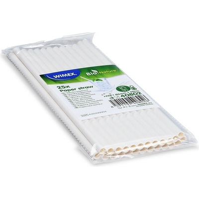 Wimex papírové brčko 6 x 20 cm bílé 25 ks