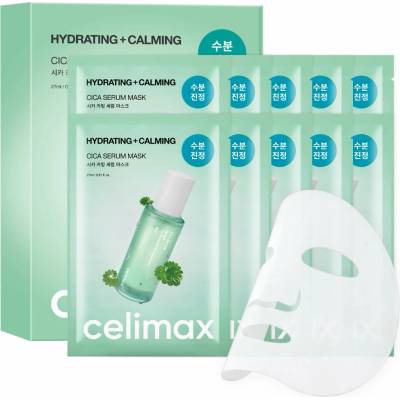 Celimax The Real Cica Calming Serum Mask Zklidňující pleťová maska s centellou 27 ml 10 ks