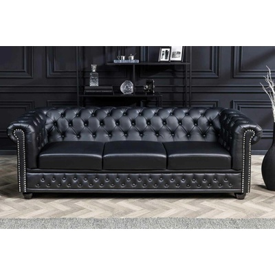 Interior DE Chesterfield 3M 205 cm černá umělá kůže POH41447