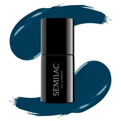 Semilac 406 Blue Tea UV LED Hybridní lak Barva Námořnická modř 7 ml