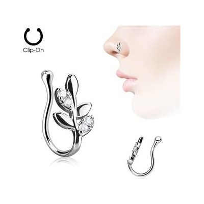 Šperky4U falešný piercing do nosu větvička klips NF0008-C