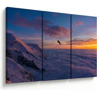 Obraz při západu slunce, Mt. Blanc, třídílný 120x80 cm