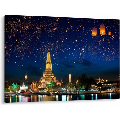 Obraz - Lampióny šťastia, Bangkok, jednodielne 100x70 cm