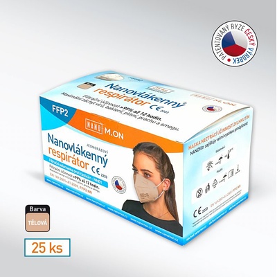 Nano M.ON Český antivirový nanorespirátor FFP2 Tělová 25 ks