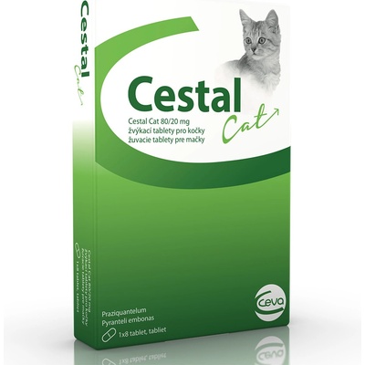 Cestal Cat žvýkací tablety pro kočku 80 / 20 mg 8 tbl – Hledejceny.cz