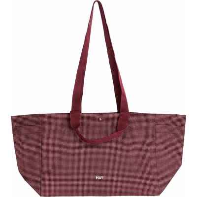 HAY Taška Grid Weekend Bag S Burgundy modrá