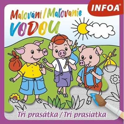 Maľovanie vodou Tri prasiatka Tri prasiatka