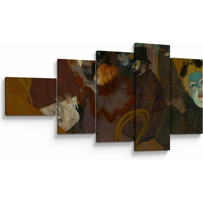 Obraz - Henri de Toulouse-Lautrec, At the Moulin Rouge, reprodukcia, päťdielne 110x60 cm