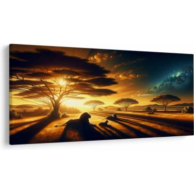 Obraz - Oddychujúce levy, jednodielne 200x100 cm