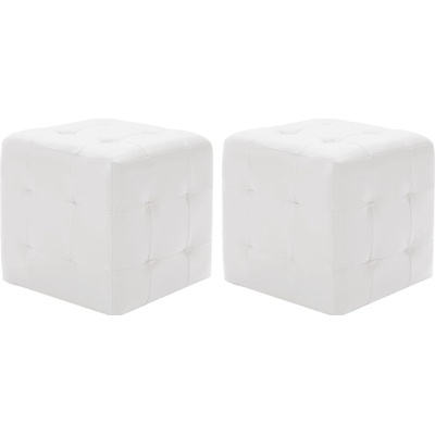 vidaXL Taburety 2 ks bílé 30 x 30 x 30 umělá kůže