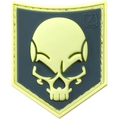 Gumená nášivka Jackets to Go SOF Skull - modrá-žltá