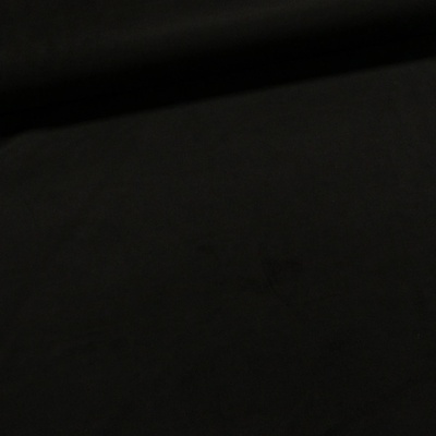 Polyesterový úplet 8010-001 UNI jednobarevný černý, vzhled broušené kůže, š.150cm (látka v metráži)