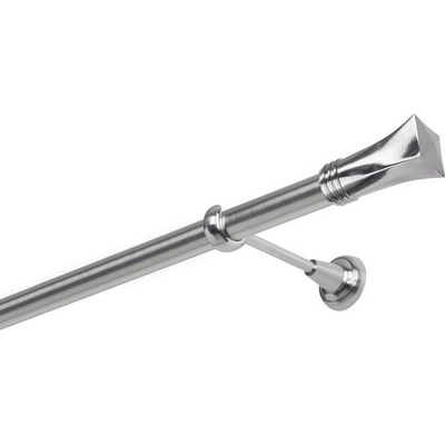OK-GarnýžeCZ Garnýž kovová jednořadá 25mm Swing nerez 180 cm do stěny / na tunýlek - bez kroužků