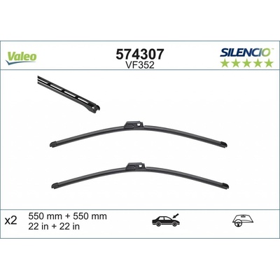 Valeo Silencio Flat Blade set 550+550 mm VA 574307