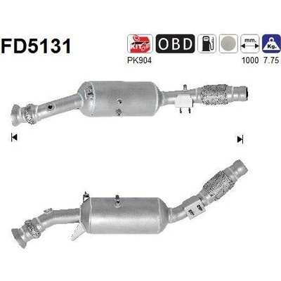 Filter sadzí pevných častíc výfukového systému AS FD5131