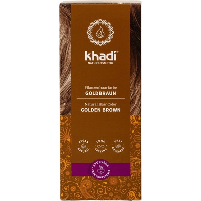 Khadi rostlinná barva na vlasy Henna ZLATÁ HNĚDÁ 100 g
