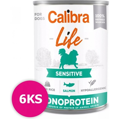 Calibra Dog Life Sensitive Salmon with Rice 6 x 400 g