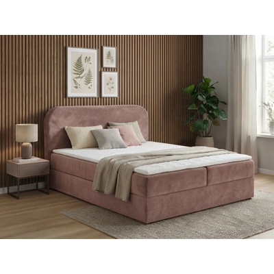 Textilomanie Forena boxspring starorůžová s matrací Bonell pružinová