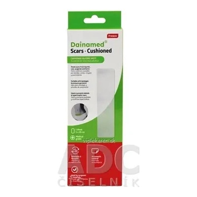 Dainamed Scars Cushioned polstrovaná silikonová náplast na jizvy 5 × 20 cm 1 ks