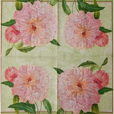 Nuoveau servítky Pivoňka na zeleném 33x33cm