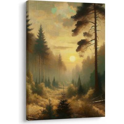 Obraz - Slunce zářící lesem, jednodílný 50x70 cm