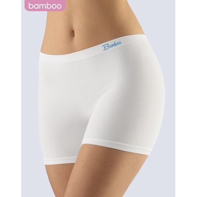 GINA dámské boxerky vyšší kratší nohavička bezešvé klasické jednobarevné Natural Bamboo 03015P bílá dunaj