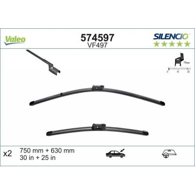 Valeo Silencio Flat Blade set 750+630 mm VA 574597