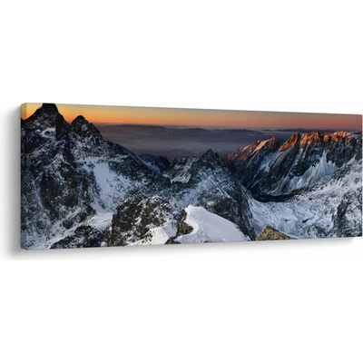 Obraz - Východ slunce v horách, jednodílný 100x40 cm