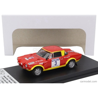 Trofeu Fiat 124 Abarth night Version N 3 3rd Rally 1000 Lakes 1974 Markku Alen Ilkka Kivimaki Červená Žlutá 1:43