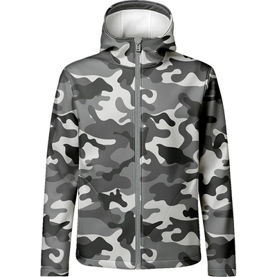 Takoy Panel se střihem 42 pánská softshell bunda maskáč bílý