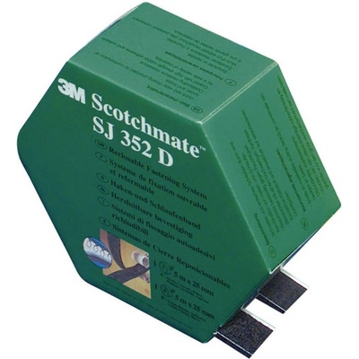 3M SJ 352D Scotchmate Pásik so suchým zipsom lepiaci 5000 mm x 25.4 mm čierna