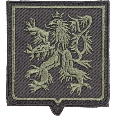Nášivka Český lev 8 cm - čierna-olivová