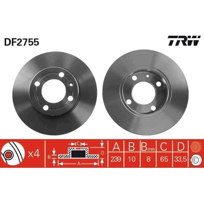 TRW Brzdový kotúč DF2755