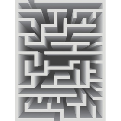 Preinterier Fototapeta panel - PL0443 - 3D - Labyrint – sivý vlies - 206cm x 275cm