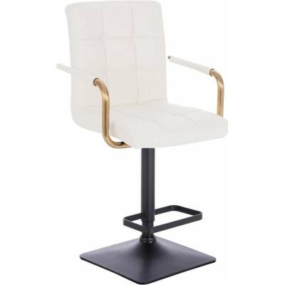 LuxuryForm Design Verona Gold na čiernej hranatej základni biela