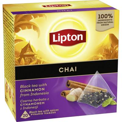 Lipton Čierny expresový čaj so škoricou z Indonézie 20 pyramídok 34 g