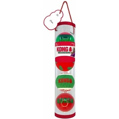 Kong Holiday Occasions vianočný set loptičiek 7 x 7 x 7 cm 4 ks