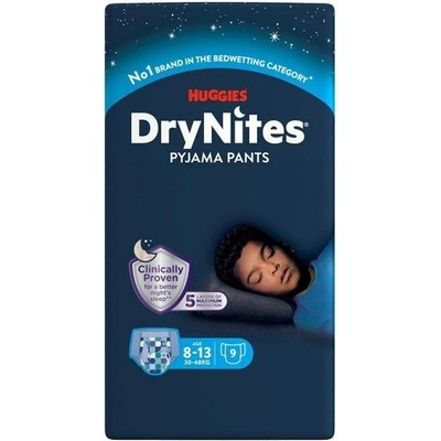 Huggies DryNites pro chlapce 8-13 let 30-48kg 9ks – Hledejceny.cz