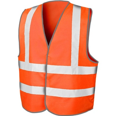 Result Motorway Unisex bezpečnostná reflexná vesta na diaľnici R201X Fluorescent Orange
