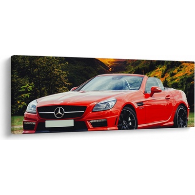 Obraz - červený Mercedes, jednodílný 100x40 cm
