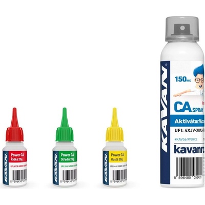 Kavan POWER CA PACK vteř. lepidla 3x20g Ř,S,H + aktivátor 150ml CZ – Hledejceny.cz