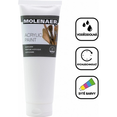 Molenaer akrylová barva 250 ml bílá – Hledejceny.cz