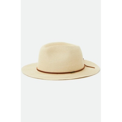 Brixton Wesley Straw Packable Fedora Tan