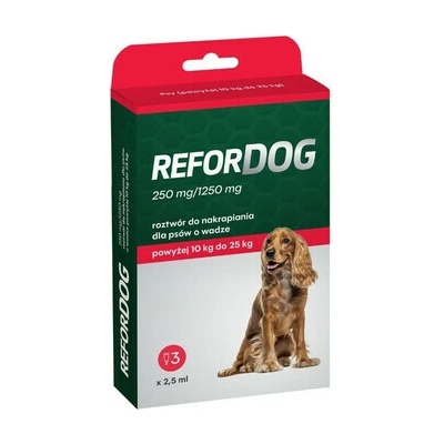 Vet Argo Refordog pre psov spot-on prípravok proti parazitom 10–25 kg 3 pipety x 2,5 ml