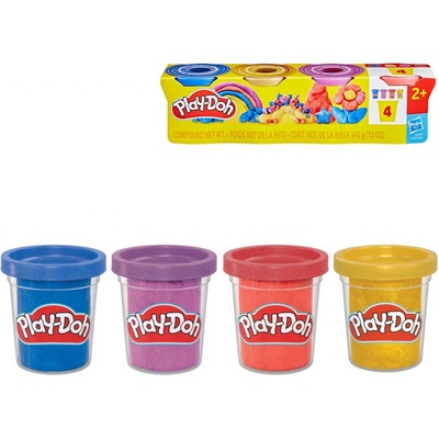 HASBRO PLAY-DOH 4 kelímky metalické barvy 340g
