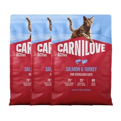 CARNILOVE Active Cat Salmon & Turkey Sterilized 3 x 2 kg