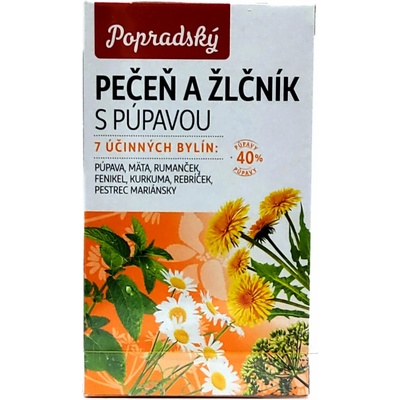 Baliarne obchodu Poprad Bylinný čaj Játra a žlučník s pampeliškou 15 x 1,5 g