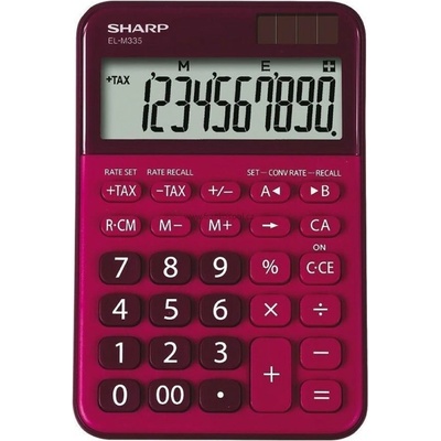 Sharp Stolní kalkulačka ELM335BRD, červená